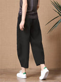 Linen Comfy Loose Cropped Pants