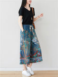 Elastic-waist Jeans Loose Wide Leg Pants