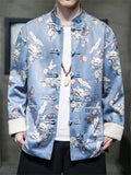 Casual Printed Faux Suede Tang Suit Jackets for Men