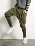 Men's Ankle-tied Lace Up Causal Pants with Big Pockets