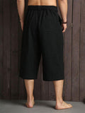 Mandarin Style Drawstring Linen Pocket Pants