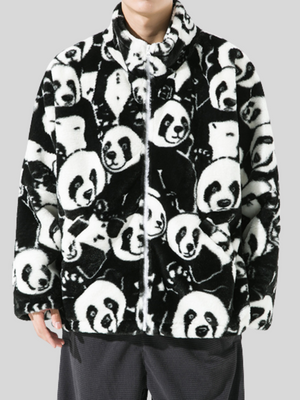 Men's Panda Pattern Cute Loose Coats