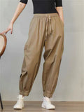 Fashionable Cozy Lace-up Waist Cargo Pants for Women