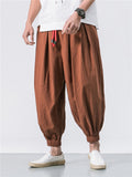 Vintage Japanese Street Style Loose Cozy Linen Pants for Men