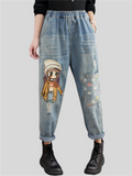 Embroidered High Waist Jeans With Pockets