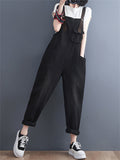 Vintage Female Loose Sleeveless Denim Jumpsuits In Stock