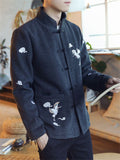 Chinese Cranes Embroideried Woolen Coat