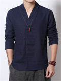 Chinese Zen Clothing Vintage Style Summer Linen Shirt