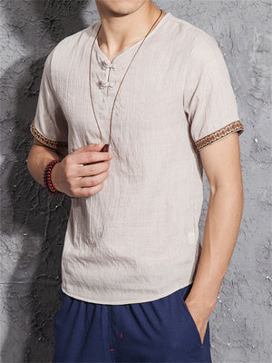 Loose Simple Cotton Linen Shirts