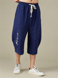 Men's Plus Size Breathable Linen Cropped Trousers