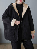 Women's Mid Length Winter Lamb Cashmere Warm Thickened Jackets