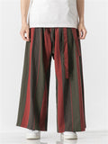 Stripe Pattern Ｗide Leg Loose Pants For Men