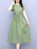 Women's Stylish Cotton Linen Dresses for Summer