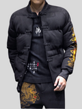 yogachicshops Ancient Chinese Dragon Printed Winter Coat