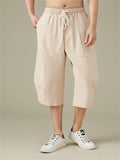 Men's Plus Size Breathable Linen Cropped Trousers