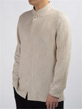 Stand Collar Solid Color Long Sleeve Shirts