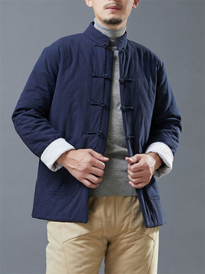 Fashionable Short Type Solid Cotton Men's Coats