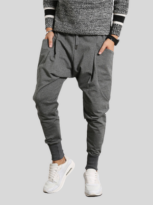 Men's Ankle-tied Lace Up Causal Pants with Big Pockets