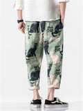 Cats Printed Casual Cropped Pants