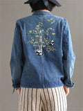 Chinese Style Embroidered Retro Denim Jackets