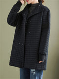 Autumn Winter Double Button Cotton Women's Jackets