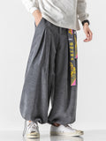 Fashion Embroidery Corduroy Wide Leg Pants for Men