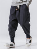 Men's Comfort Drawstring Banded Ankle Linen Pants