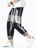 Casual Loose Plaid Straight Leg Pants