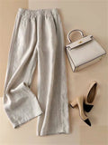 Women's Fashion Cozy High Waist Straight Leg Casual Linen Pants