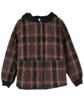 Women's Trendy Plaid Button Hooded Cotton Coat