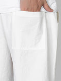 Men's Comfy Linen Straight Cropped Trousers