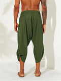 Men's Calf Length Linen Harem Pants