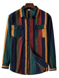 Men's Long Sleeve Linen Stripe Shirt