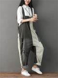 Color Block Antique Finish Denim Jumpsuit