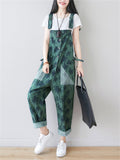 Coconut Tree Printed Button Jumpsuits