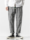 Men's Stylish Plaid Woolen Pants for Autumn Winter