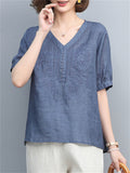 Breathable Summer Cotton Linen Shirts For Women