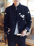 Chinese Cranes Embroideried Woolen Coat