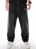 Men's Plus Size Street Style Embroidered Jeans