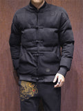 Men's Solid Black Winter Coat