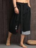 Mandarin Style Drawstring Linen Pocket Pants