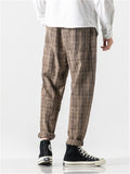 Men's Stylish Plaid Woolen Pants for Autumn Winter