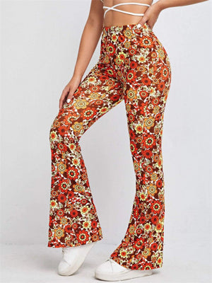 Women's Sexy Floral Flared Pants for Summer