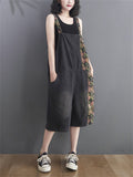 Women's Straight Wide Leg Vogue Printed Black Jumpsuits