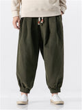 Men's Drawstring Ankle-Banded Warm Pants for Winter