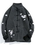 Chinese Cranes Embroideried Woolen Coat