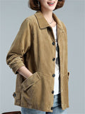 Fashionable Corduroy Middle Aged Mother Jackets