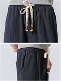 Men's Comfort Drawstring Banded Ankle Linen Pants