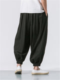 Vintage Japanese Street Style Loose Cozy Linen Pants for Men