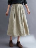 Large Size Literary Linen Women's Skirts